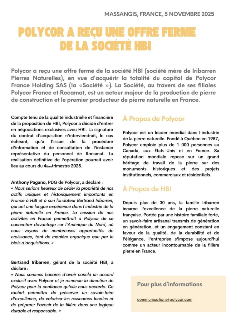 Communique de presse